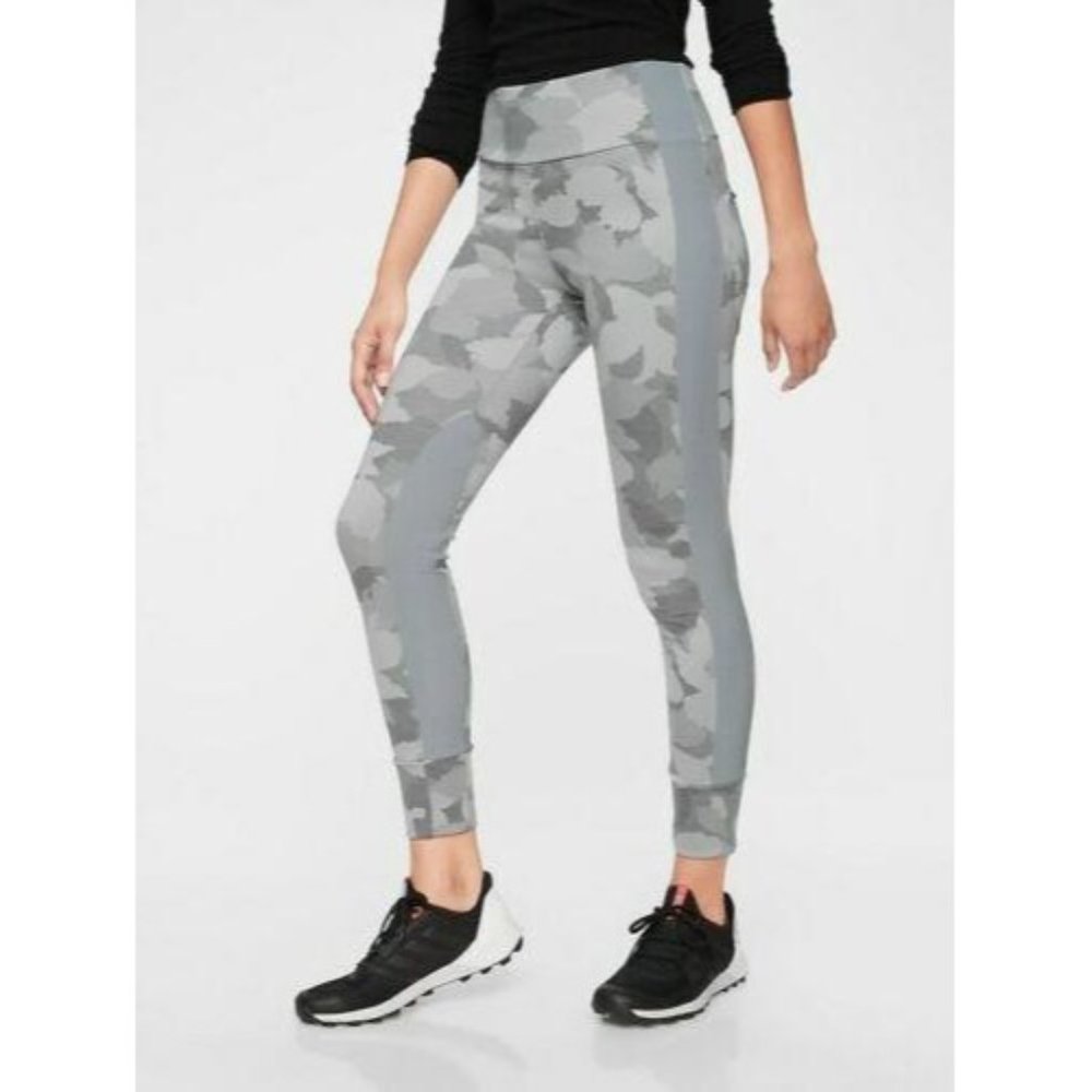 Athleta Essex Camo Hybrid Tight Cobblestone Grey L